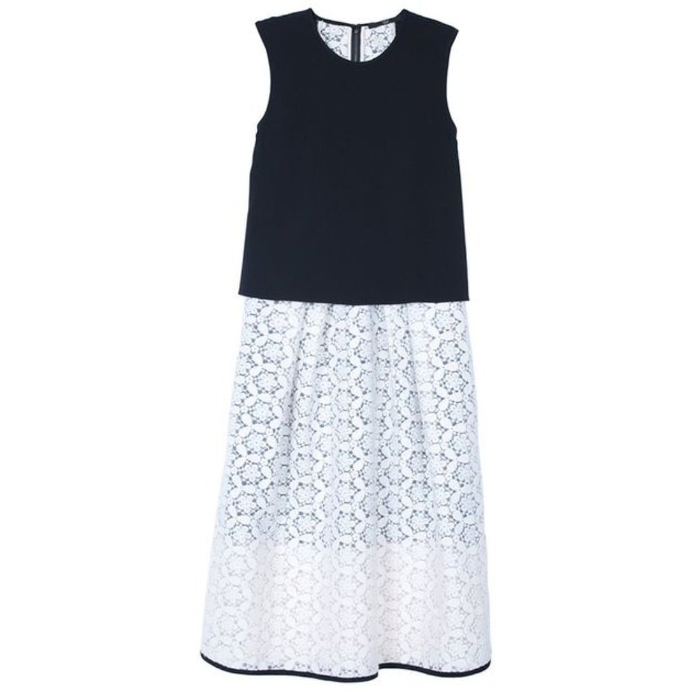 Tibi | Women's Black Embroidery Lace Layered Dress